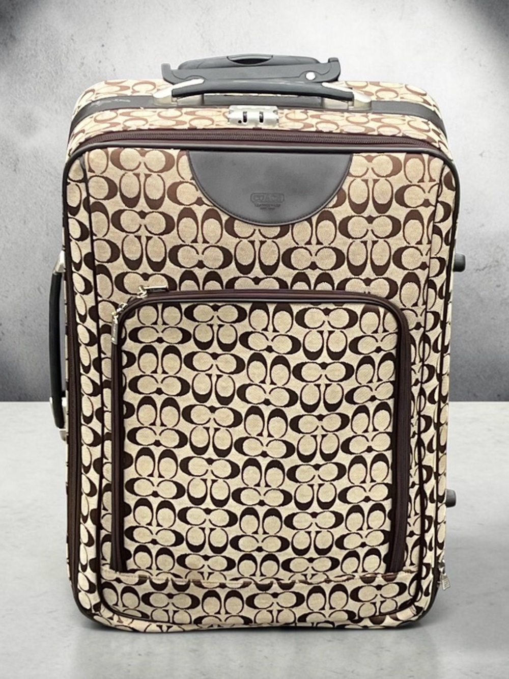 Coach Signature Canvas Carry-On in Brown and Tan
